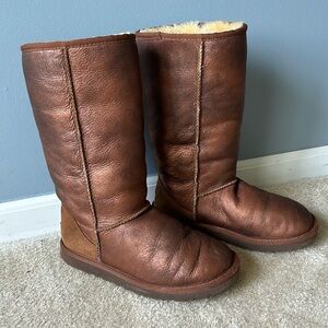 Metallic Bronze Tall UGG Boots